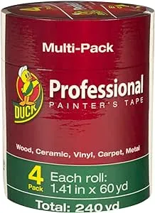 Duck 1362492 Brand Professional Painters Tape, 4-Pack, 1.41&#034; X 60 Yd., Beige