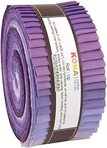 Robert Kaufman RU-437-40 Strips Kona Cotton, Lavender Fields, 40 Piece, 2-1/2-Inch , Purple