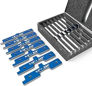 Setup Block Height Gauge Set - Precision Aluminum Router Table Set Up Bars - 7 Pcs Table Saw Accessories Miter Gauge Woodworking Tools - Gift Choice for Carpenter, Construction, DIY Handyman