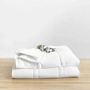 Baloo Weighted Comforter for Adults (Pebble White - 25lbs 92"x108" - King Size) | Cooling & 100% Cotton Material | with Glass Microbead Fill