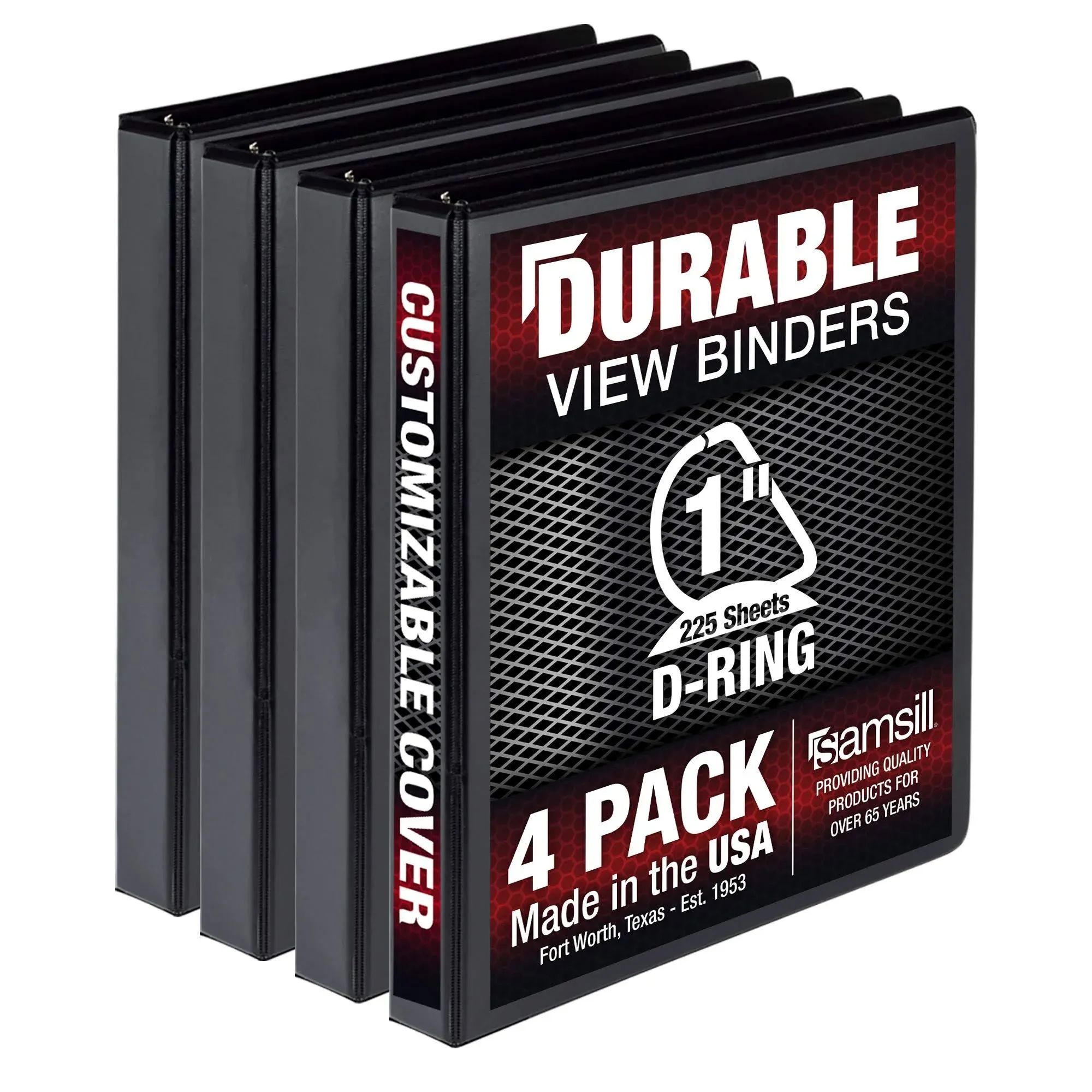 Samsill Durable 1 in. View D Ring Binder Black