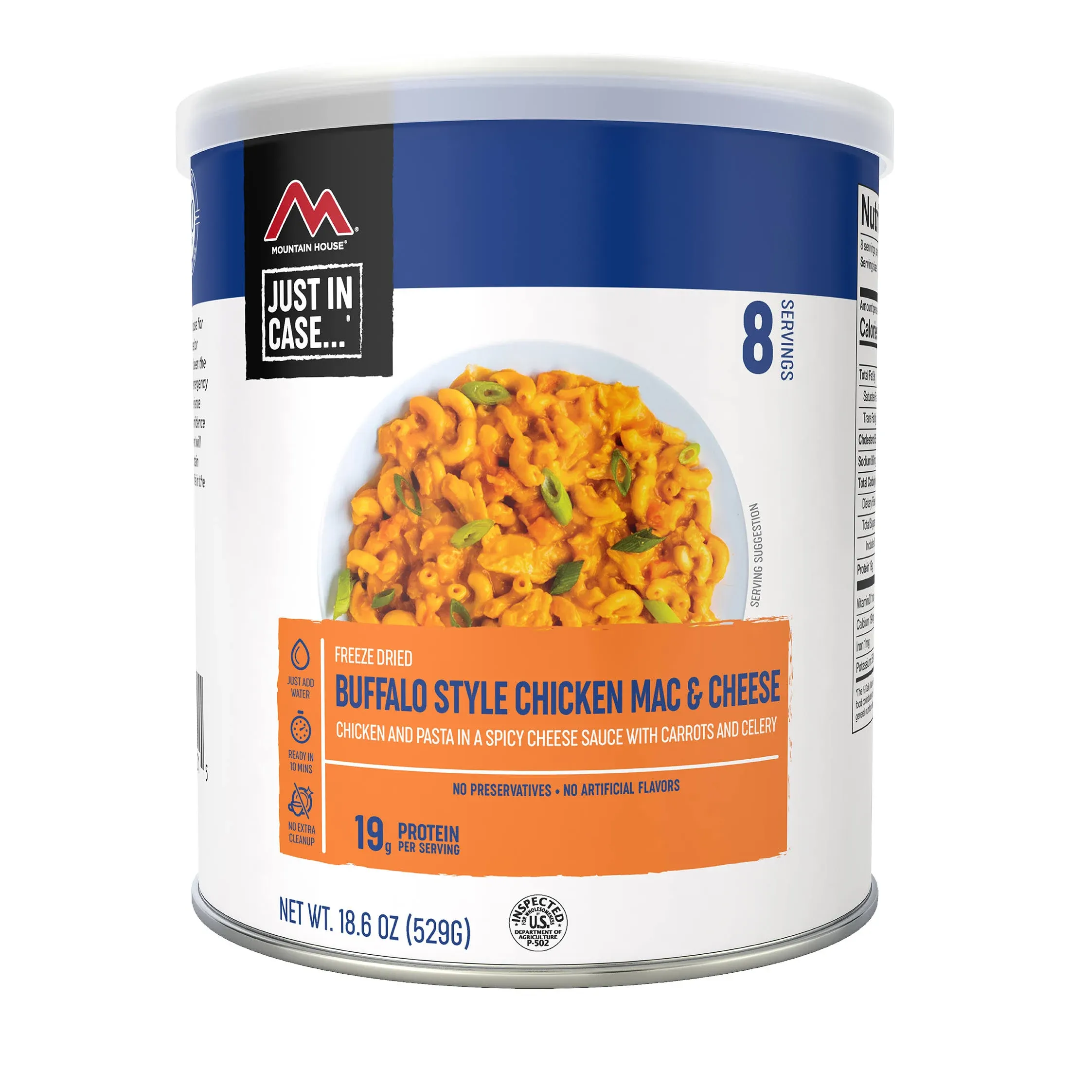 Mountain House Buffalo Style Chicken Mac & Cheese #10 Can | Freeze-Dried Survival & Emergency Food | 8 Servings