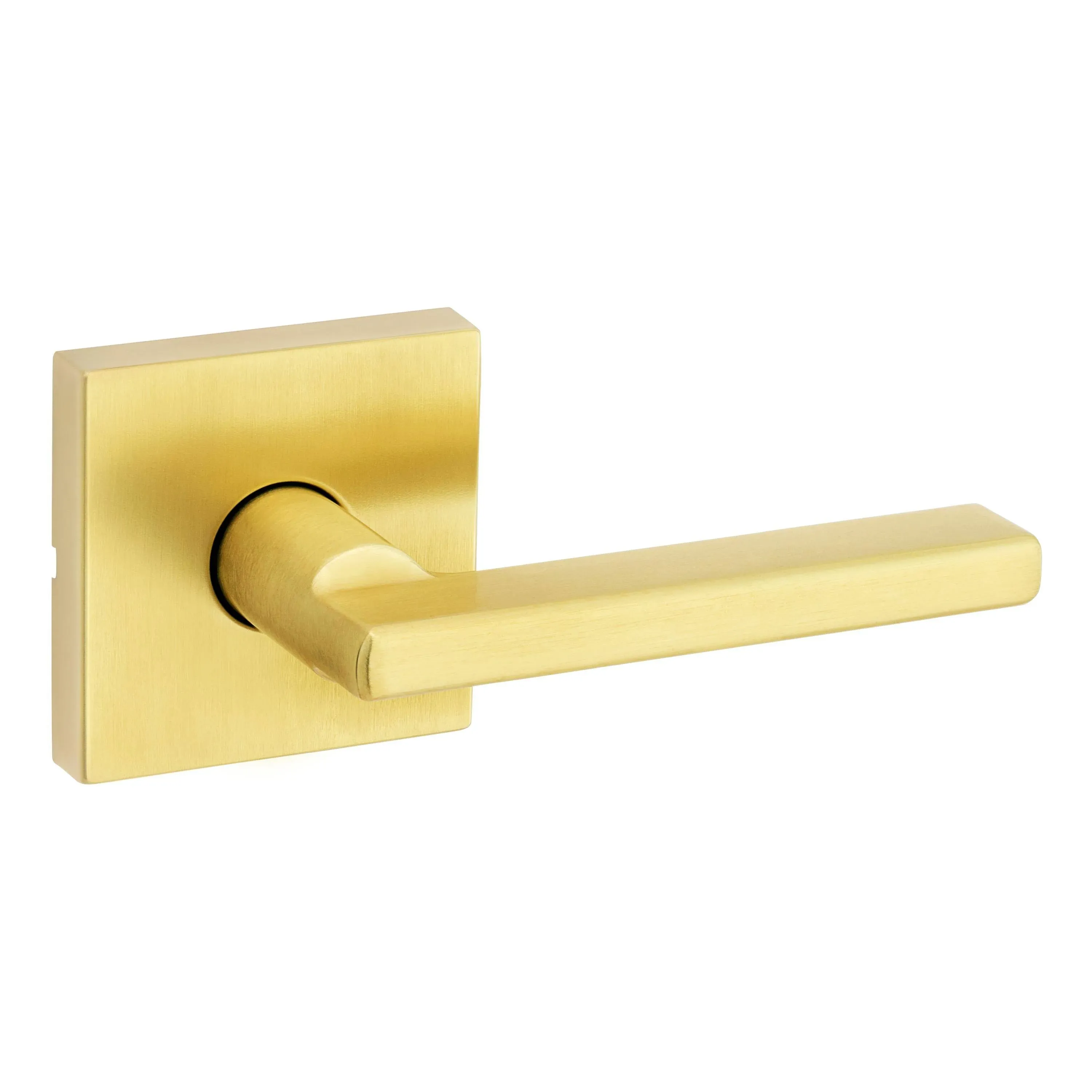 Kwikset Halifax Passage Door Lever Set with Square Rose - Satin Brass