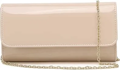 Leather Folding Envelope Clutch Patent Green