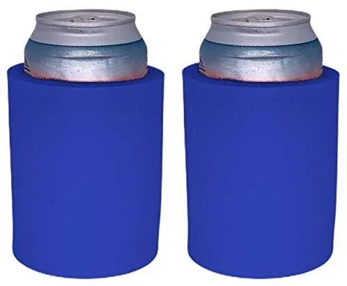 Blank Thick Foam Old School Can Cooler (2 Pack, Royal Blue)