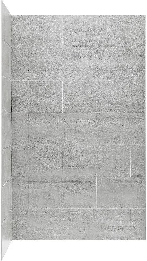 OVE Decors 48-in W x 32 D x 80-in H Light Gray 2-Piece Glue Up Shower Corner Wall Panel | 15SAP-MISC48-GRY