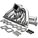 DNA Motoring for 86-92 Supra Stainless Steel T3 Turbo Manifold W/44mm Wastegate Port - MK3 Mark III 1JZ-GTE 87 88 89 90 91 TM