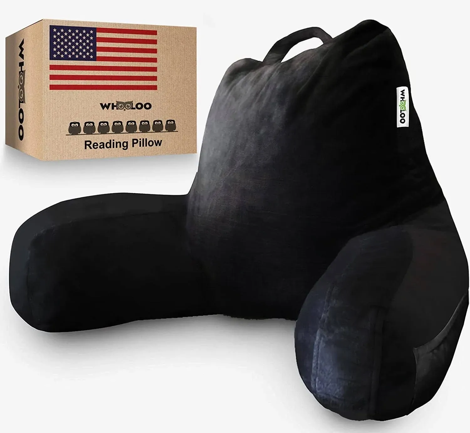 WhooLoo Reading Pillow Sitting Up in Bed Backrest Support Large Adult Back Wedge for Watching TV Bedrest Gerd Heartburn Recovery Snoring Made in The USA