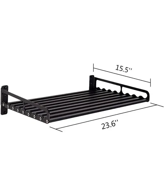 MaxxCloud Electric Oven Holders, Microwave Oven Rack Kitchen Shelf, Black Storage Racks Wall Shelf, Kitchen Organizer Aeronautical Aluminum, Weight Bearing 80 lb (23.6'' x 15.5'', Black)