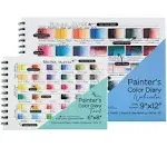 HG Art Concepts Painters Color Diary - Spiral-Bound Acid-Free Color Swatch Book - Watercolor/Multimedia & Travel Size Bundle