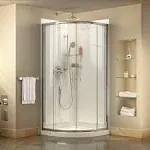 DreamLine DL-6152-01CL Prime 33" Semi-Frameless Clear Sliding Shower Enclosure with Base and Backwalls