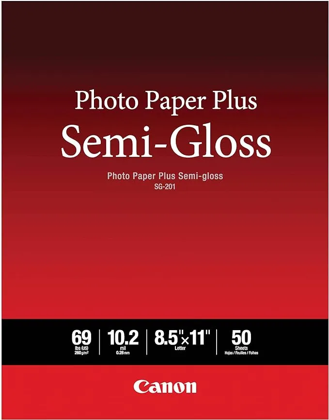 Canon Photo Paper Plus Semi-Gloss 8.5x11 50 Sheets