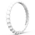 Enso Rings Beaded stackables Series Silicone Ring - White - 4