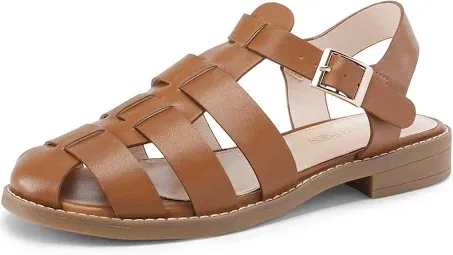 DREAM PAIRS Women&#039;s Fisherman Gladiator Woven Flat Sandals for Summer