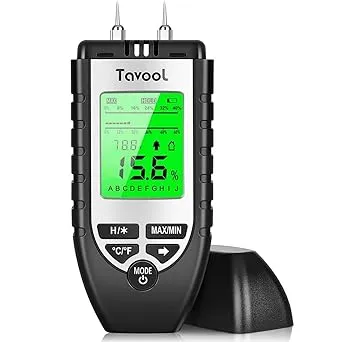 Tavool Wood Moisture Meter Digital Moisture Detector Moisture Tester Pin-Type Water Leak Detector Damp Tester Dampness Meter for Wood Building