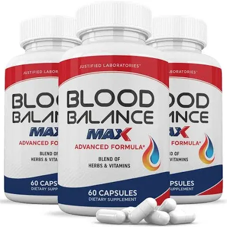 Justified Laboratories (3 Pack) Blood Balance Max 1295MG Supplement Pills 180 Capsules