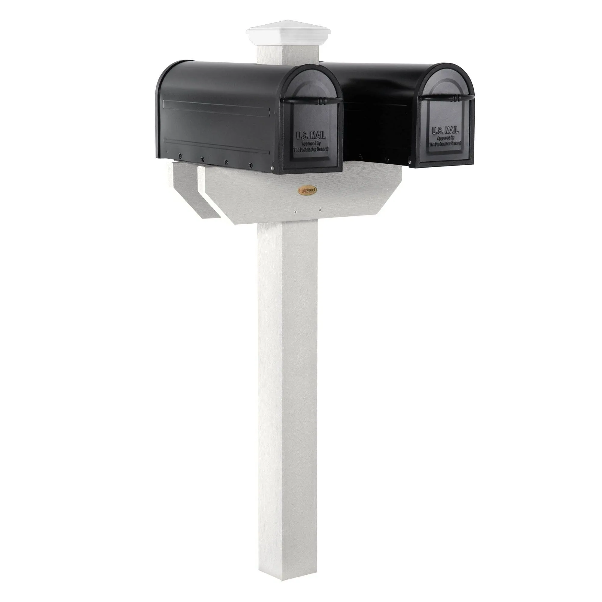 Highwood Hazelton Double-Sided Mailbox Post - White