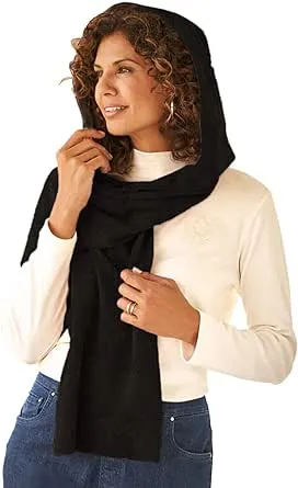 Fleece Womens Hooded Wraparound Scarf