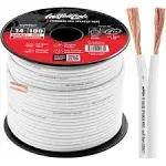 Install Link 14 Gauge Speaker Wire (White) for Car, Home or RV Audio Cable, 100ft, CCA