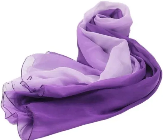 Snug Star Cotton Silk Scarf Elegant Soft Wraps Color Shade Scarves for Women (Purple)