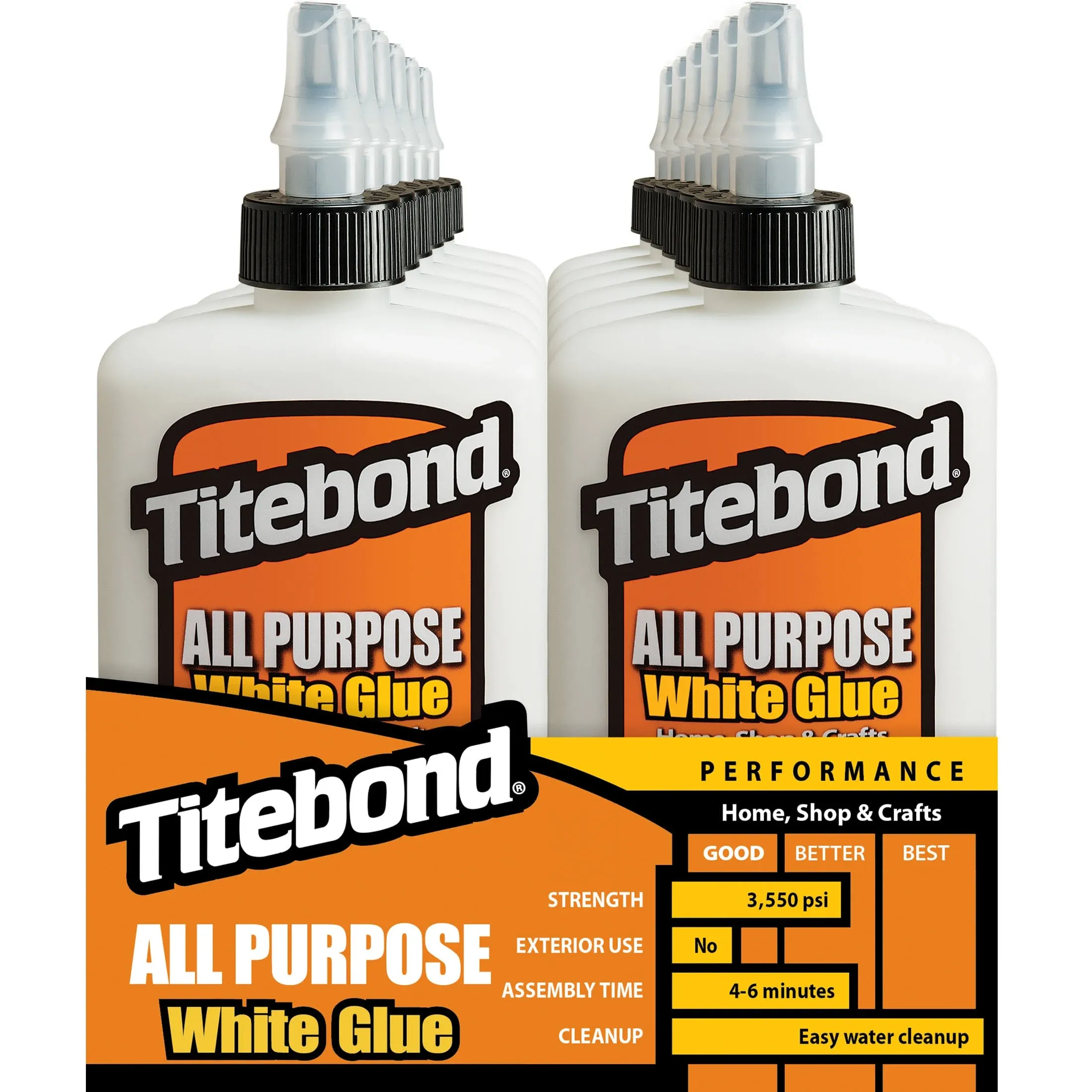 Titebond All Purpose Wood Glue White, Interior Wood Adhesive (Actual Net Contents: 8-fl oz) | 5033ACP