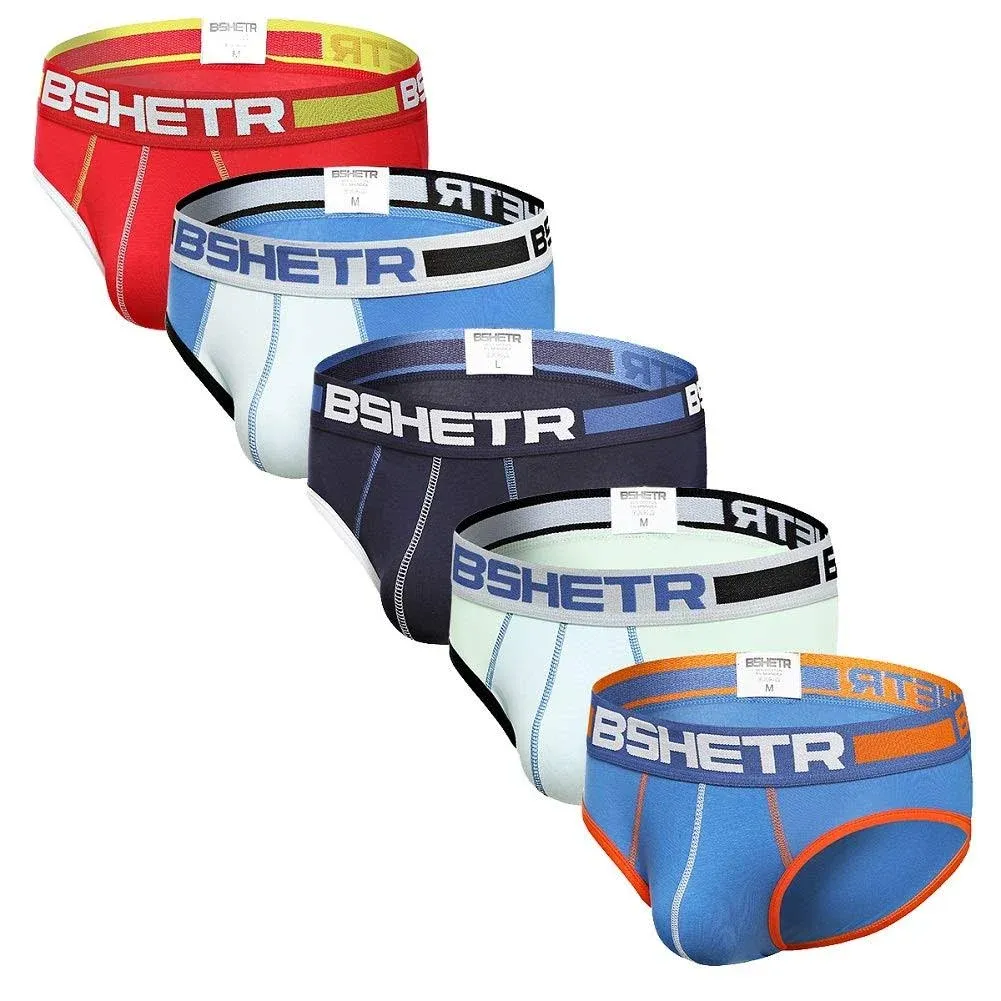 Men's Underwear Briefs 5-Pack Cotton Low Rise Multi Color Soft Underpant