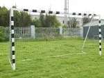 Vallerta® Signature Series Steel Frame Soccer Goal with Checkered Goal Frame Posts for Youth Practice and Training.