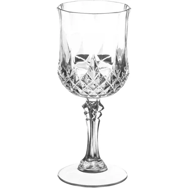 8 oz. Crystal Cut Plastic Wine Glasses (4 Count)