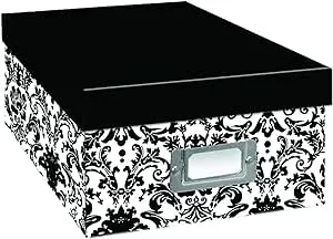 Heavy-Duty Photo/Video Storage Box, Damask Design