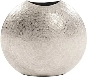 Howard Elliott 35044 Frosted Silver Metal Vase, Small