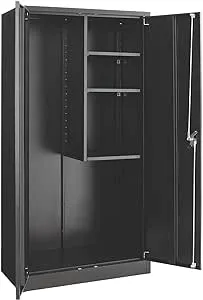 Global Industrial Unassembled Janitorial Cabinet, 36x18x72, Black