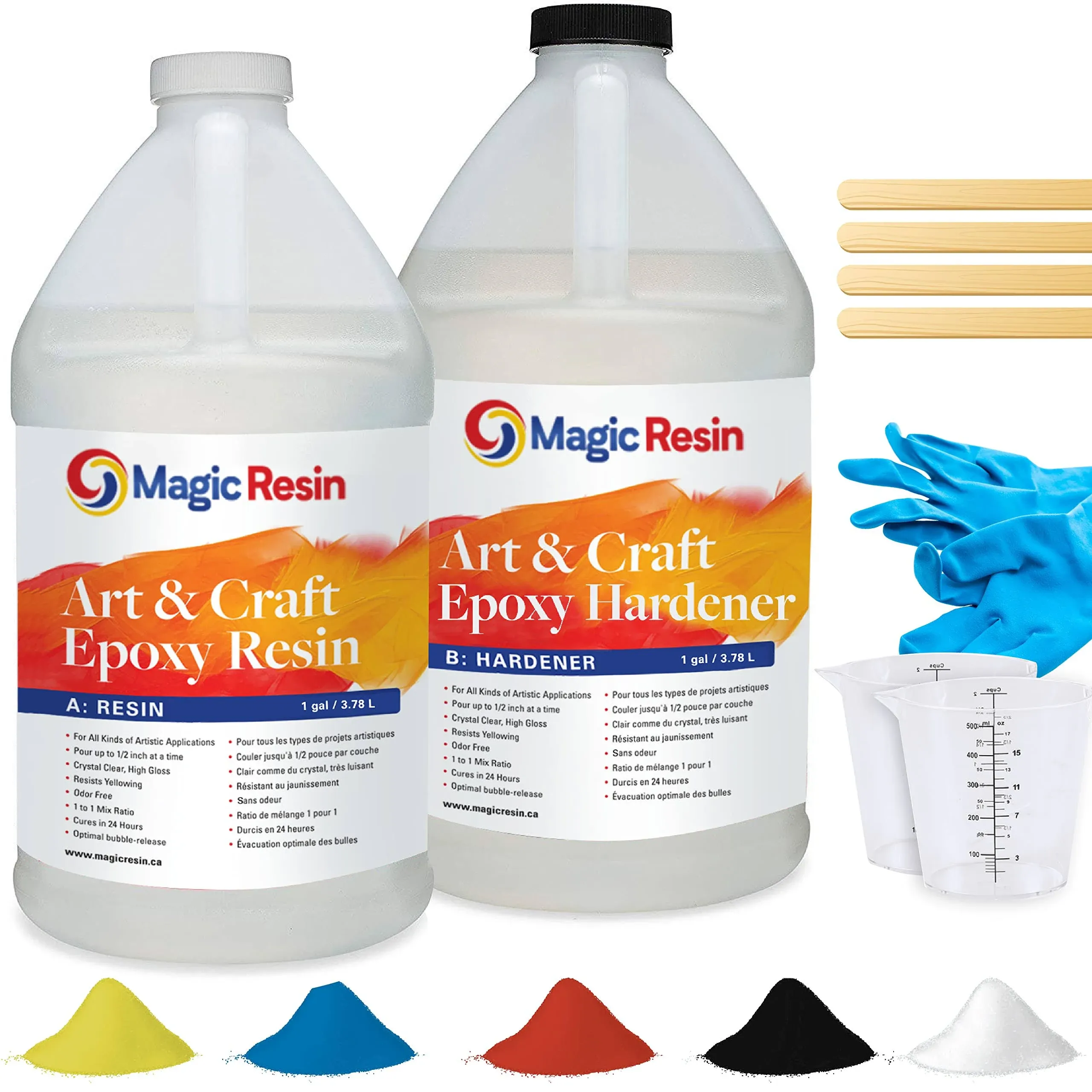 Epoxy Resin Kit for Art &amp; Craft | 2 Gallon(256oz) | Odorless | Crystal Clear Epoxy Resin | Jewelry, Earrings, Coasters, Casting, Molding, Crafting &amp;