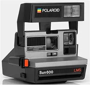 Polaroid 600 Sun600 LMS Built-in Flash Instant Film Camera with Strap for Instant Photography (Silver and Black)