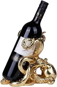 PT Pacific Trading Gold Octopus Hand Painted Wine Bottle Holder