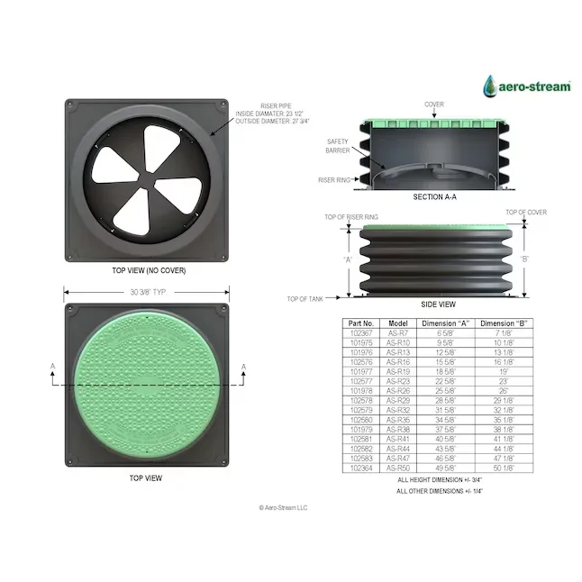 Aero-Stream 23.5 In. Diameter X 16 In. Septic Tank Riser Kit Lowes.com