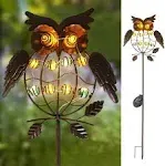  Multicolored Owl Garden Solar Lights Outdoor,Solar Powered Stake Lights, LED