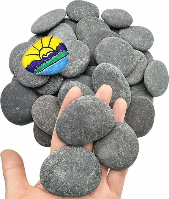 Lifetop 30PCS Small Painting Rocks, DIY Rocks Flat & Smooth Kindness Rocks for Arts, Crafts, Decoration, Gray Rocks for Painting,Hand Picked for Painting Rocks…