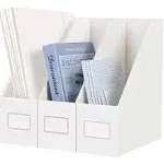 JiaWei Magazine File Holders, 3 Packs White Document Organizer, File Racks,Bo...