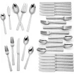 Lenox Bratton 65-Piece Flatware Set, 9.85 LB, Metallic