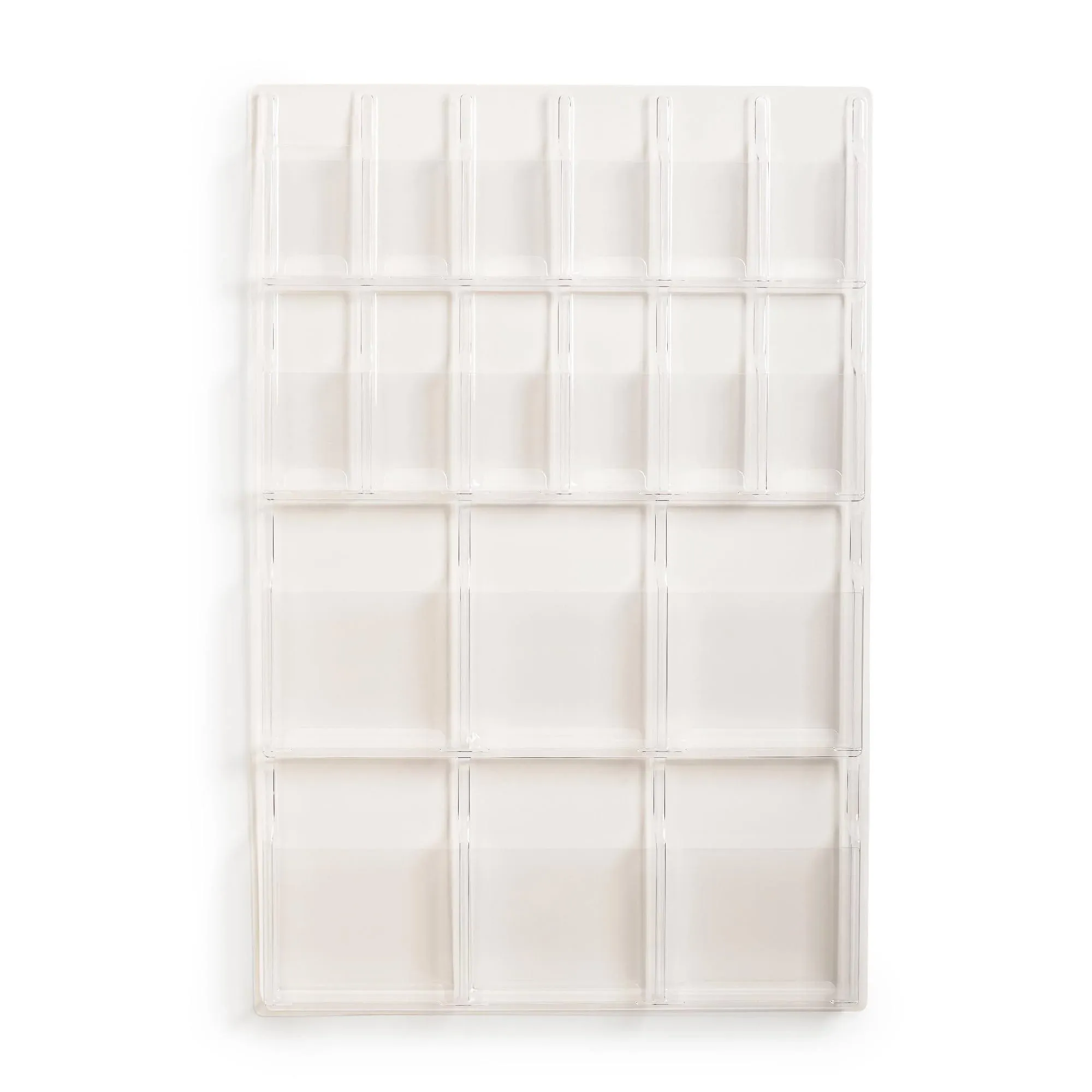 Safco� Reveal Clear Literature Displays, 18 Compartments, 30w x 2d x 45h, Clear SAF5600CL