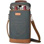 Wine Carrier Bag Insulated 2 Bottle Cooler Protection Carrying Tote Travel