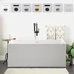 Vanity Art VA6813B-S-IO Chloe 59" x 30" Freestanding Soaking Bathtub Color: White/Integrated Overflow