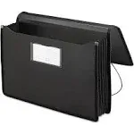  Poly Premium Expanding File Wallet with Closure, 5-1/4&#034; Expansion Legal Black