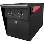 Mail Boss 7106 Curbside Steel Post Mount Security Locking Mailbox, Black, New