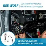 RED WOLF 20 Pin Stereo Wring Harness Antenna Adapter Fit for Nissan 2008-2015 Versa Altima Pathfinder Frontier, 2009-2011 Suzuki Install Aftermarket Radio W/Steering Wheel Control VSS Harness