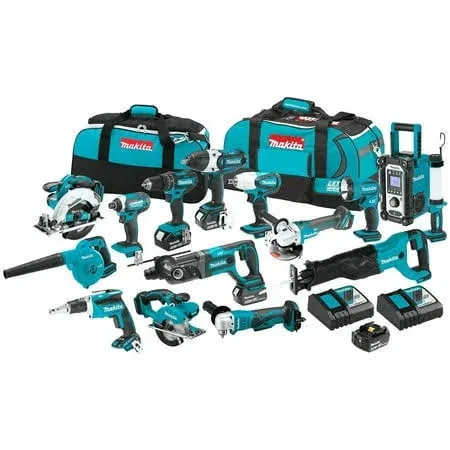 Makita XT1501 18V LXT Lithium Ion Cordless 15 Pc. Combo Kit (3.0Ah)