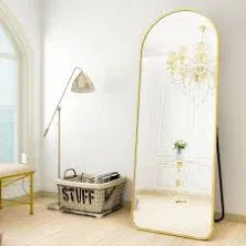 BEAUTYPEAK 65"x24" Arch Floor Mirror, Full Length Mirror Wall Mirror Hanging or Leaning Arched-Top Full Body Mirror