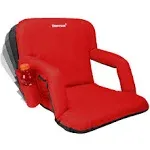 Driftsun Padded Folding Portable 6 Position Reclining Stadium Seat Chair, Red