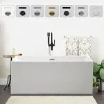 Vanity Art VA6813B-S-MB 59" x 29.5" Freestanding Acrylic Soaking Bathtub - White/Matte Black Trim