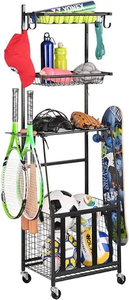 Sports Equipment Storage for Garage, Indoor/Outdoor Sports Rack for Garage, Ball